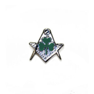 Square & Compasses with Shamrock Lapel Badge