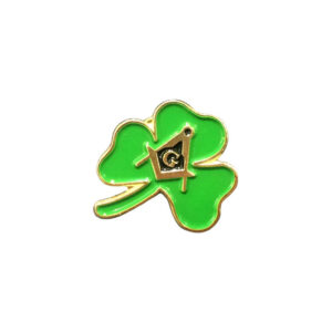 Shamrock Square and Compasses with G Lapel Pin